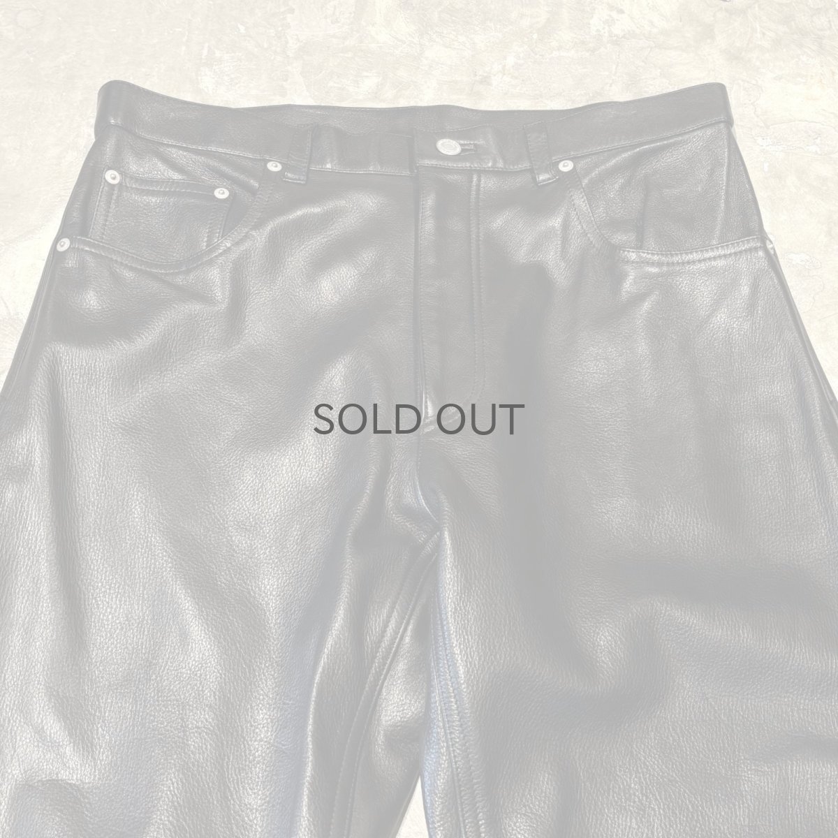 画像10: REAL LEATHER STRAIGHT SILHOUETTE PANTS / W32 (10)