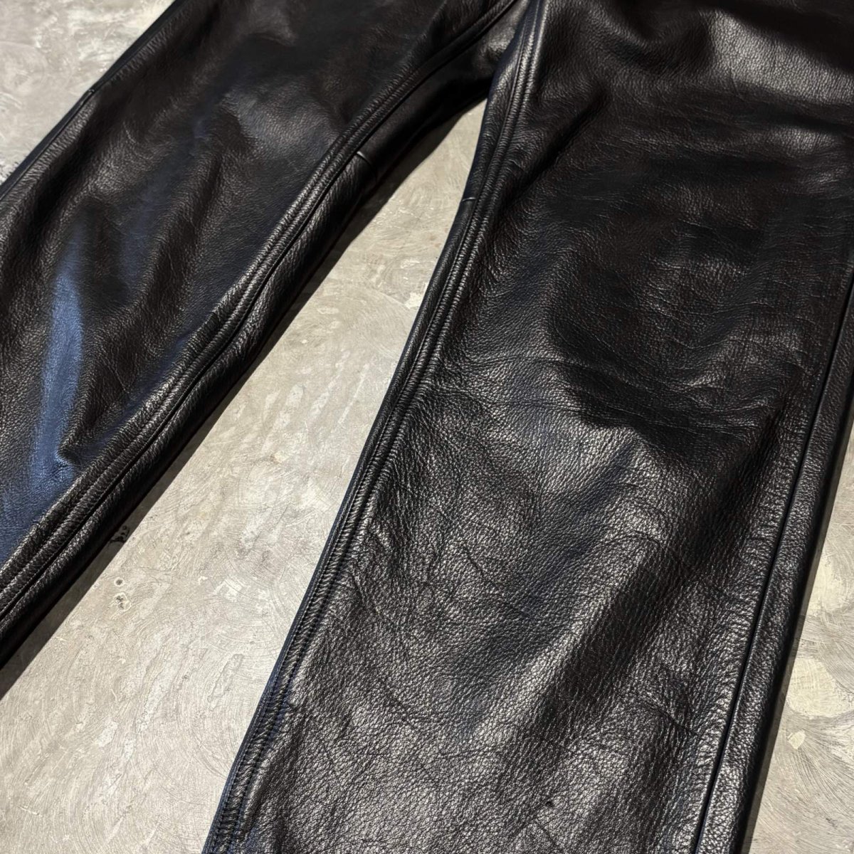 画像6: REAL LEATHER STRAIGHT SILHOUETTE PANTS / W32 (6)