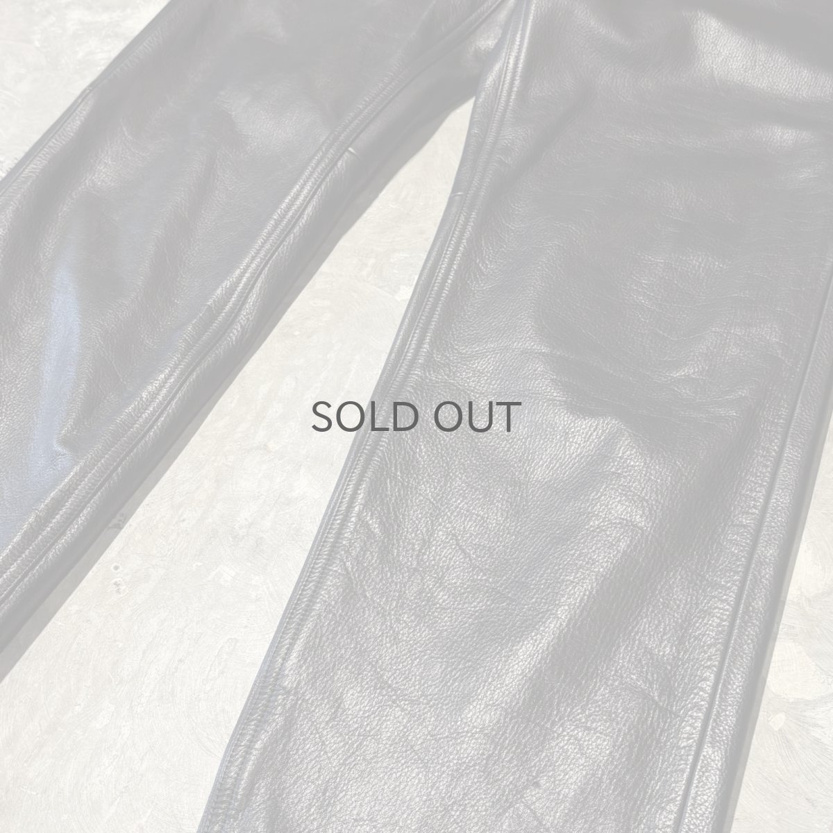画像6: REAL LEATHER STRAIGHT SILHOUETTE PANTS / W32 (6)