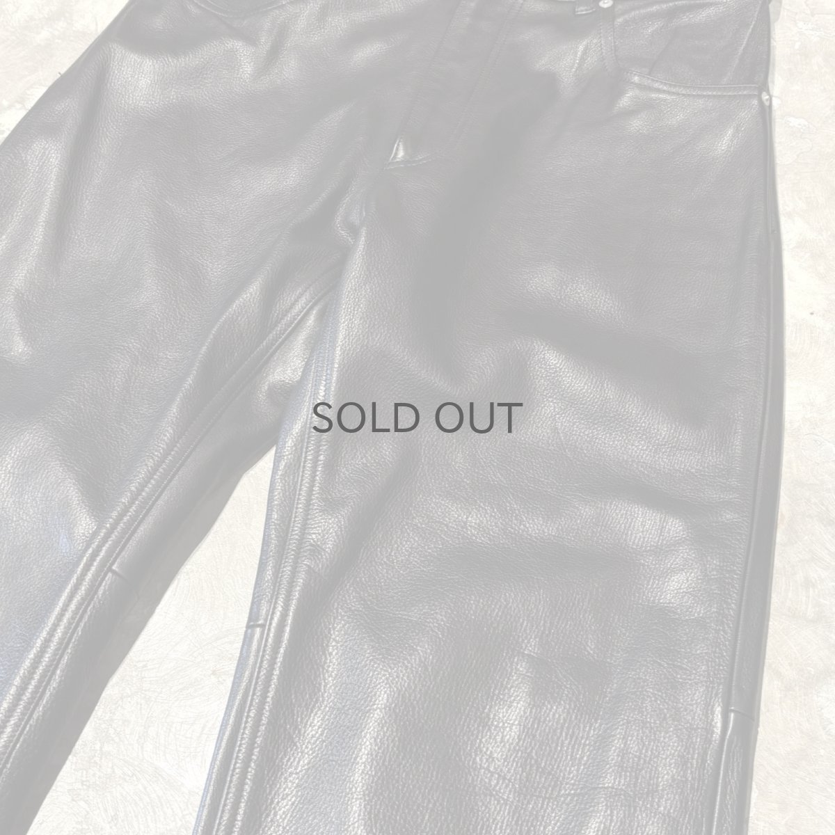 画像4: REAL LEATHER STRAIGHT SILHOUETTE PANTS / W32 (4)