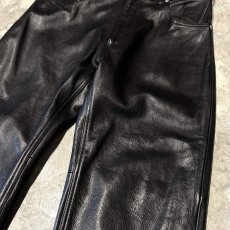 画像4: REAL LEATHER STRAIGHT SILHOUETTE PANTS / W32 (4)