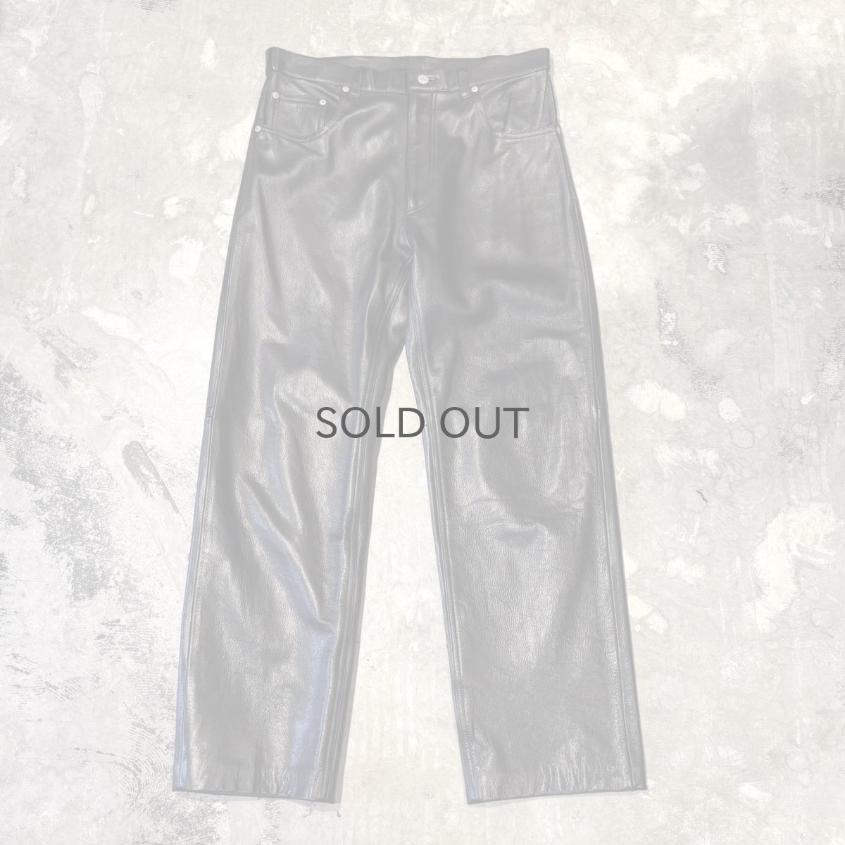 画像1: REAL LEATHER STRAIGHT SILHOUETTE PANTS / W32 (1)