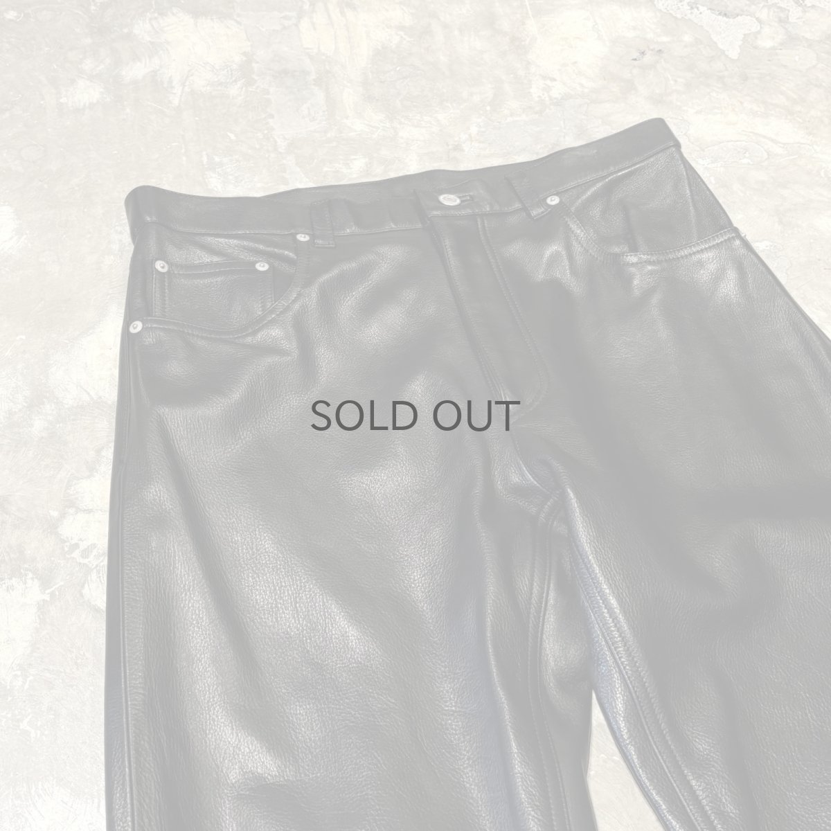 画像3: REAL LEATHER STRAIGHT SILHOUETTE PANTS / W32 (3)