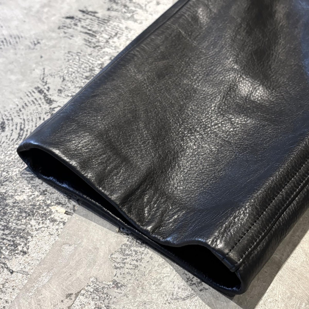 画像7: REAL LEATHER STRAIGHT SILHOUETTE PANTS / W32 (7)