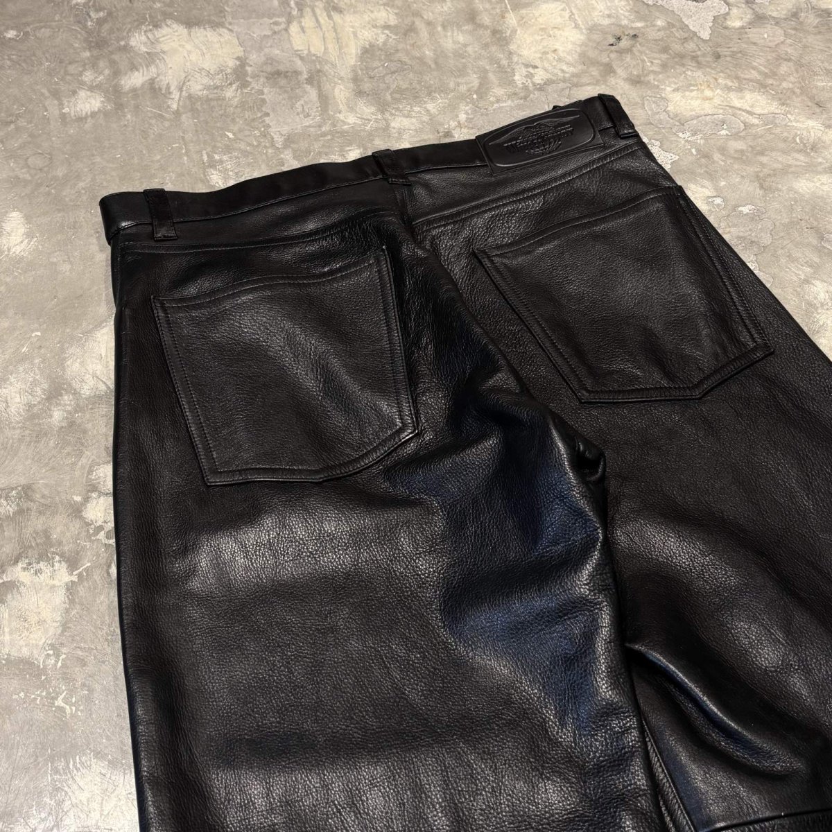 画像9: REAL LEATHER STRAIGHT SILHOUETTE PANTS / W32 (9)