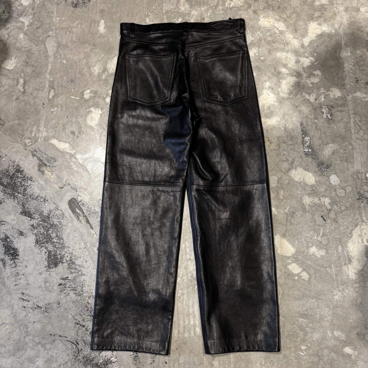 画像2: REAL LEATHER STRAIGHT SILHOUETTE PANTS / W32 (2)