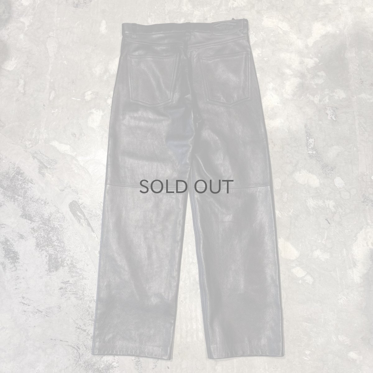 画像2: REAL LEATHER STRAIGHT SILHOUETTE PANTS / W32 (2)