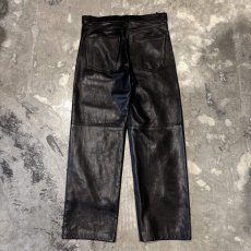 画像2: REAL LEATHER STRAIGHT SILHOUETTE PANTS / W32 (2)