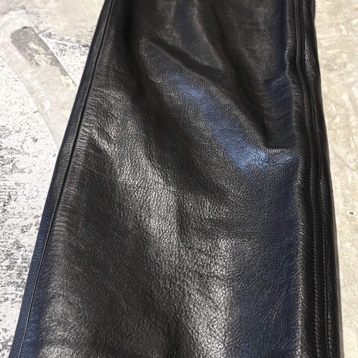 画像8: REAL LEATHER STRAIGHT SILHOUETTE PANTS / W32 (8)