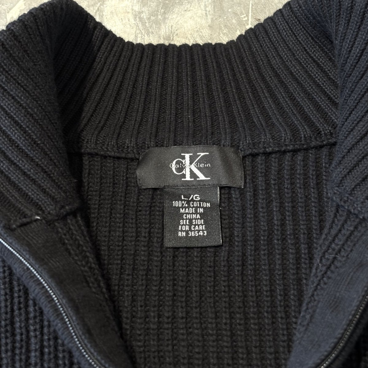 画像10: 【CALVIN KLEIN】BLACK COLOR HALF ZIP KNIT SWEATER / Mens L (10)