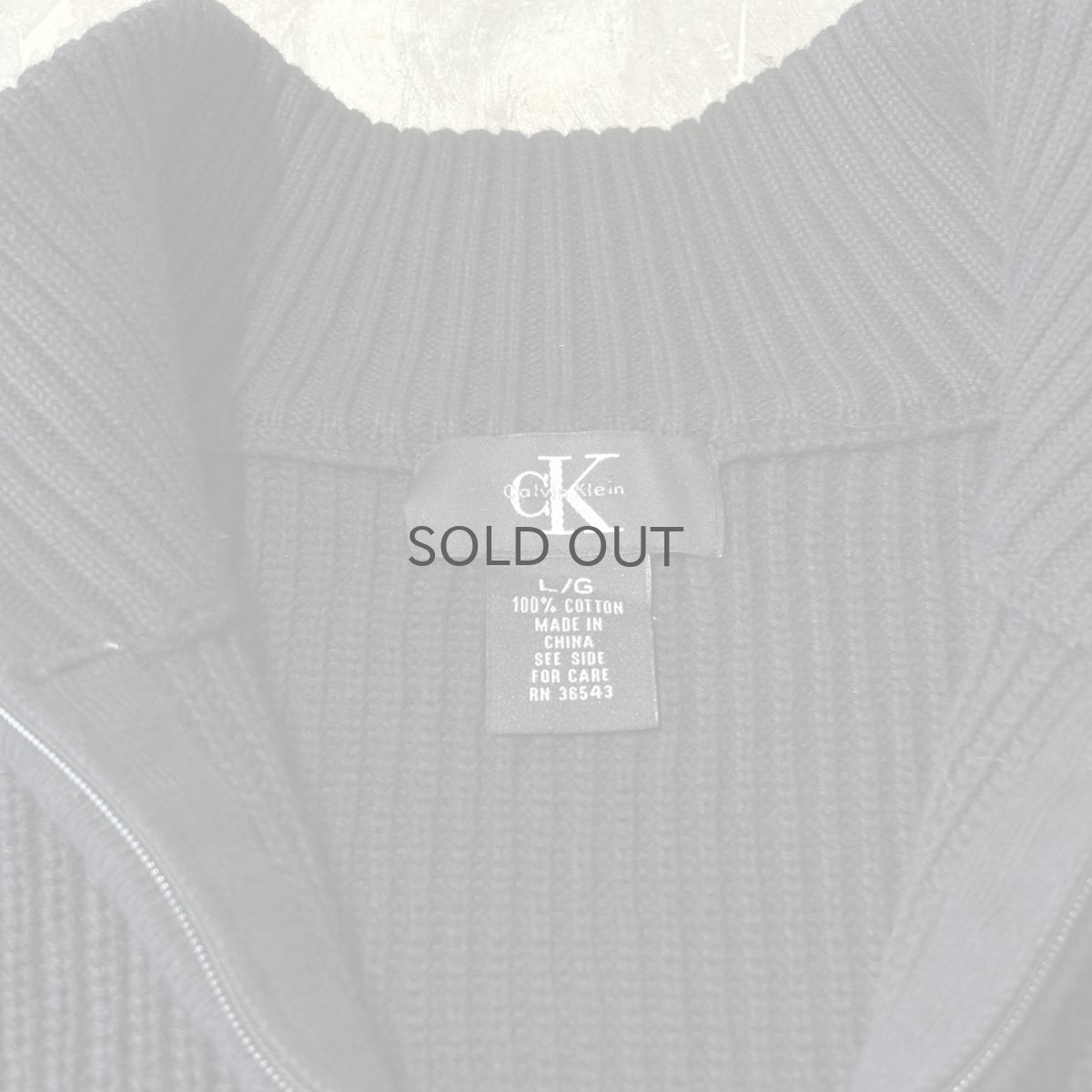 画像10: 【CALVIN KLEIN】BLACK COLOR HALF ZIP KNIT SWEATER / Mens L (10)