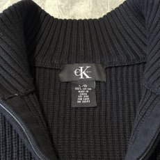 画像10: 【CALVIN KLEIN】BLACK COLOR HALF ZIP KNIT SWEATER / Mens L (10)