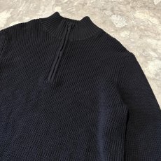 画像4: 【CALVIN KLEIN】BLACK COLOR HALF ZIP KNIT SWEATER / Mens L (4)