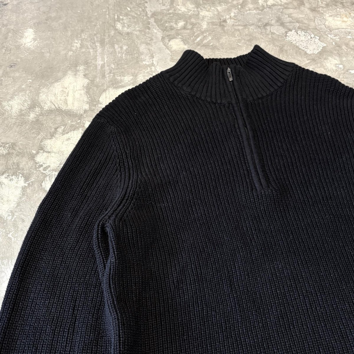 画像3: 【CALVIN KLEIN】BLACK COLOR HALF ZIP KNIT SWEATER / Mens L (3)