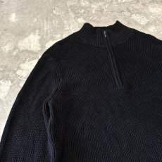 画像3: 【CALVIN KLEIN】BLACK COLOR HALF ZIP KNIT SWEATER / Mens L (3)