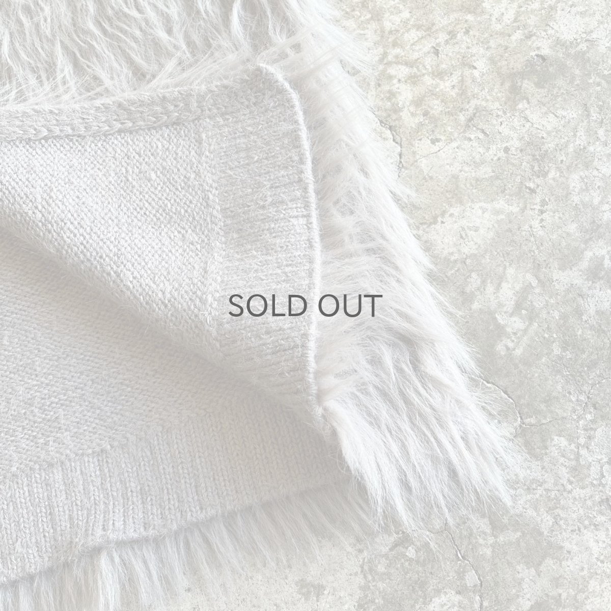 画像5: GREY COLOR LONG SHAGGY DESIGN KNIT VEST / Ladies M (5)