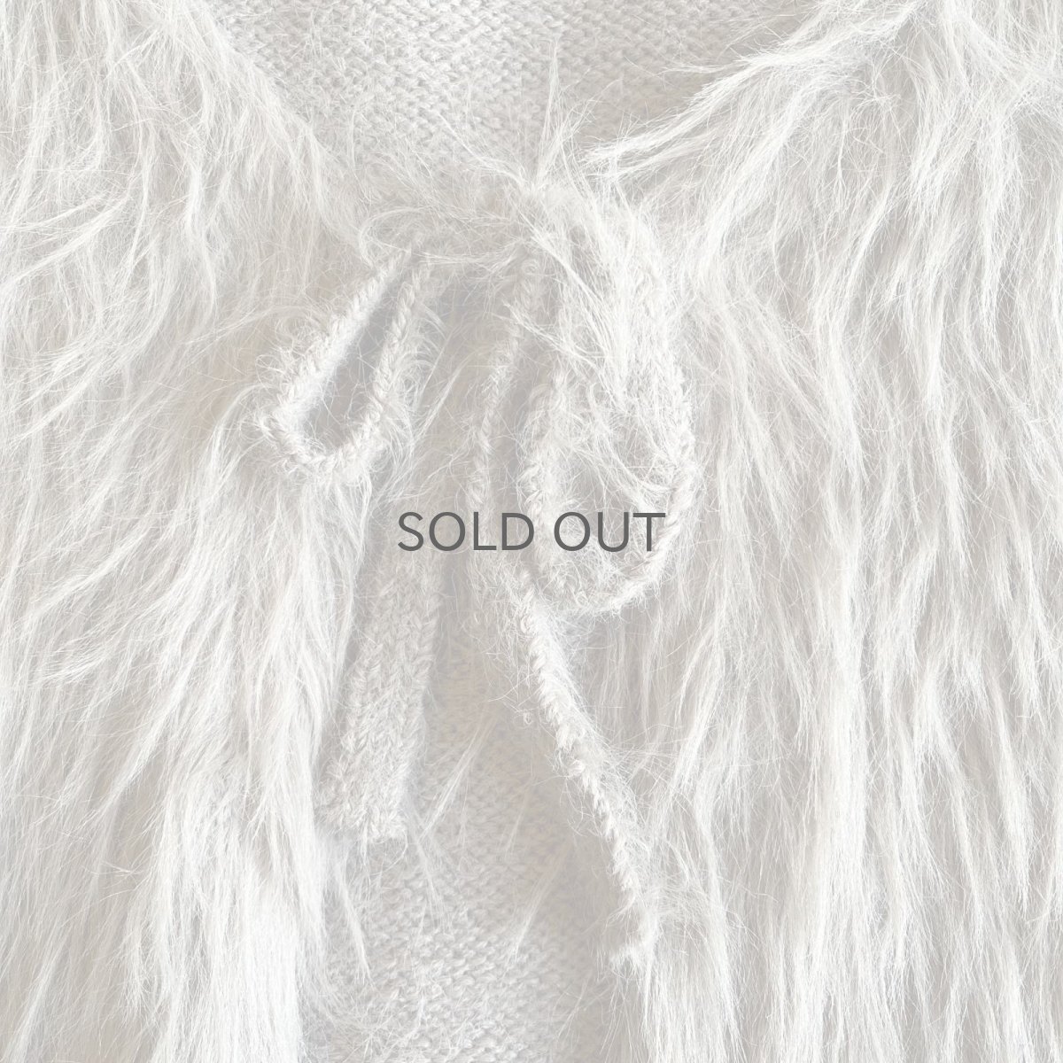 画像9: GREY COLOR LONG SHAGGY DESIGN KNIT VEST / Ladies M (9)