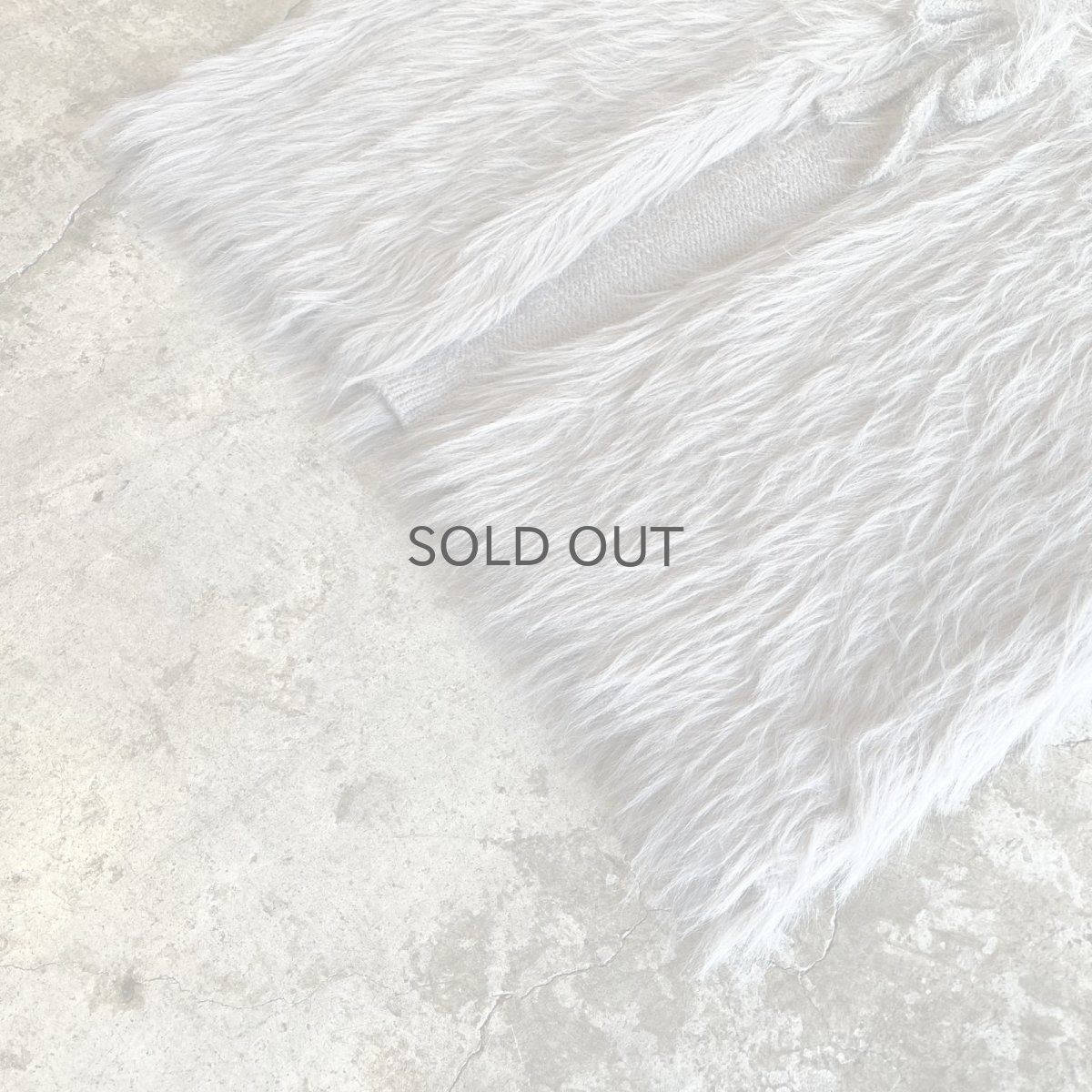 画像4: GREY COLOR LONG SHAGGY DESIGN KNIT VEST / Ladies M (4)