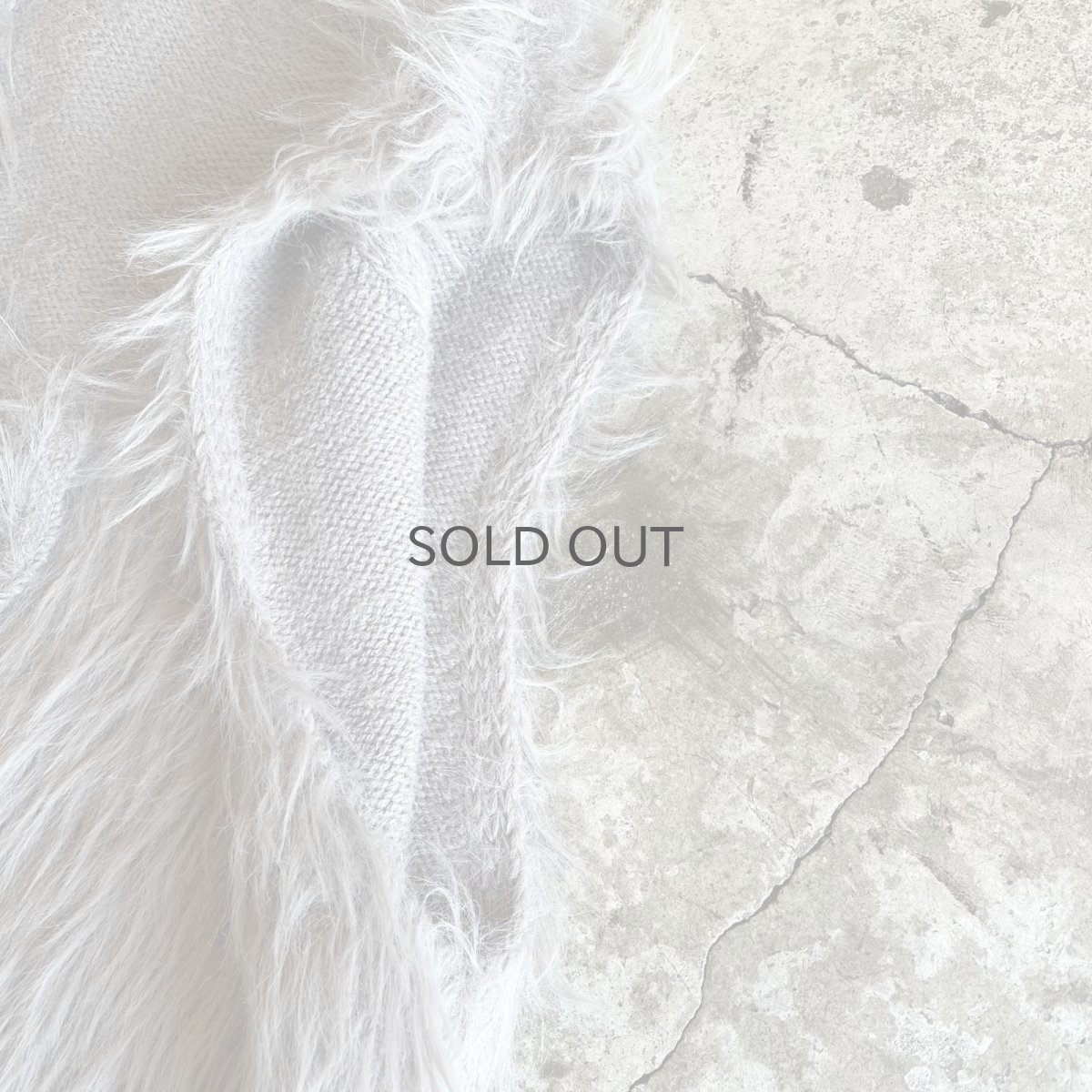 画像7: GREY COLOR LONG SHAGGY DESIGN KNIT VEST / Ladies M (7)