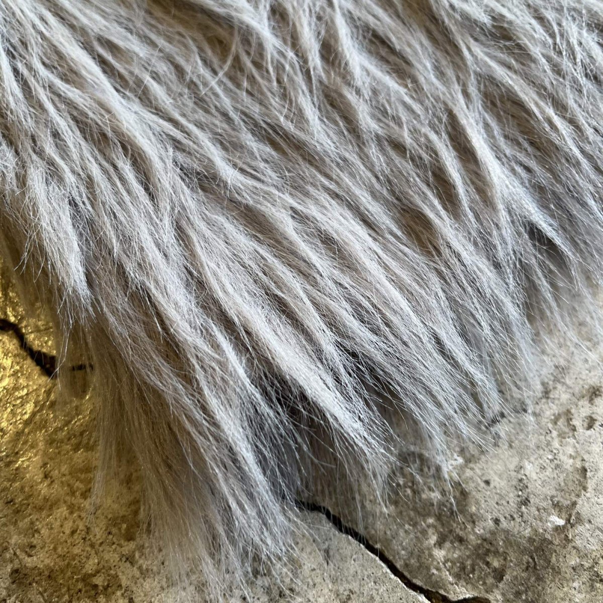 画像3: GREY COLOR LONG SHAGGY DESIGN KNIT VEST / Ladies M (3)