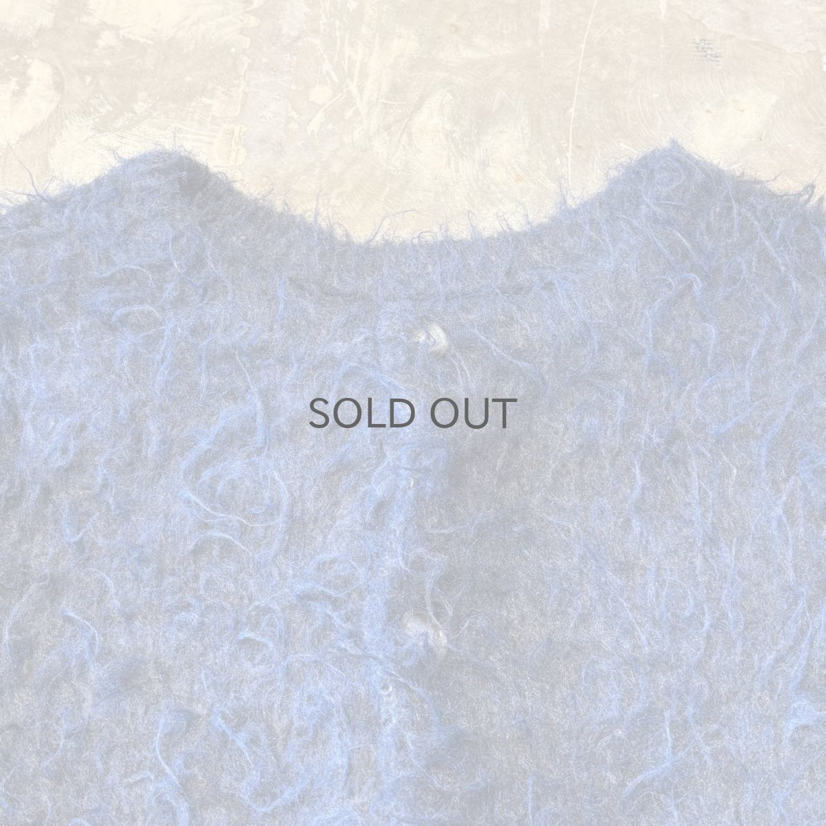 画像10: COLOR SWITCHED NO COLLAR SHAGGY KNIT CARDIGAN / Mens L (10)