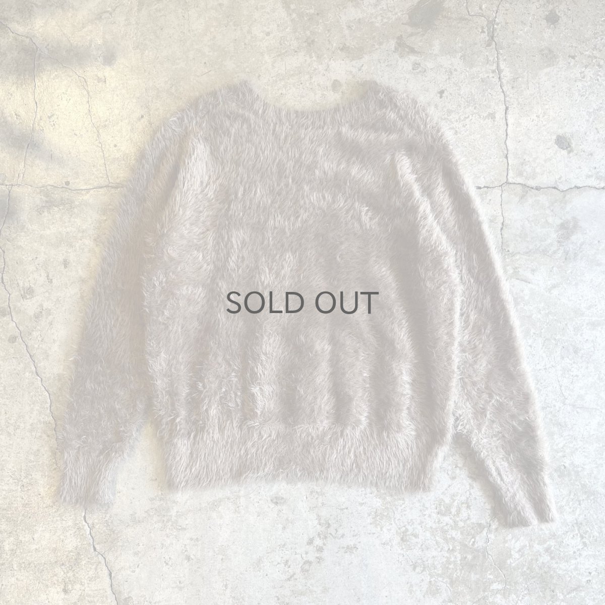 画像2: WALNUT COLOR V NECK DESIGN SHAGGY KNIT L/S TOPS / Ladies M (2)