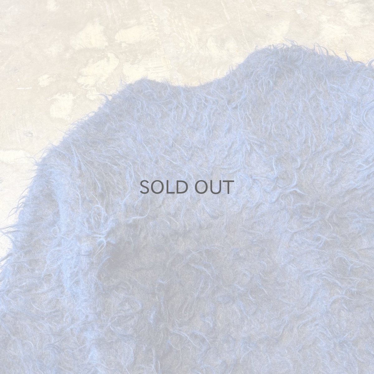 画像9: COLOR SWITCHED NO COLLAR SHAGGY KNIT CARDIGAN / Mens L (9)