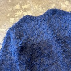 画像9: COLOR SWITCHED NO COLLAR SHAGGY KNIT CARDIGAN / Mens L (9)