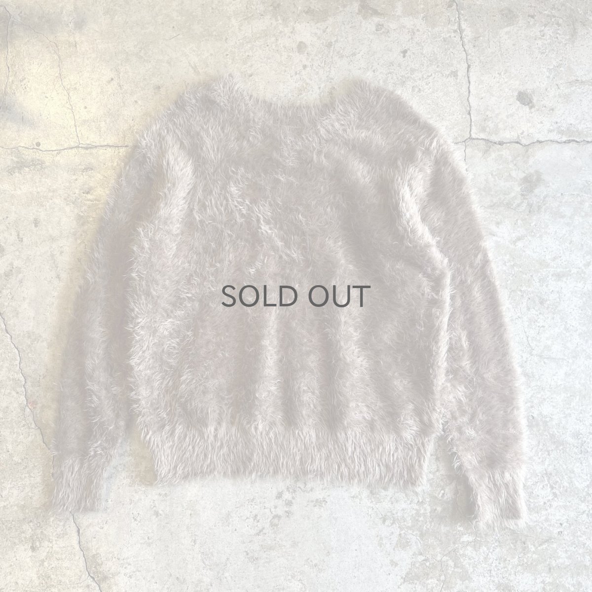 画像1: WALNUT COLOR V NECK DESIGN SHAGGY KNIT L/S TOPS / Ladies M (1)