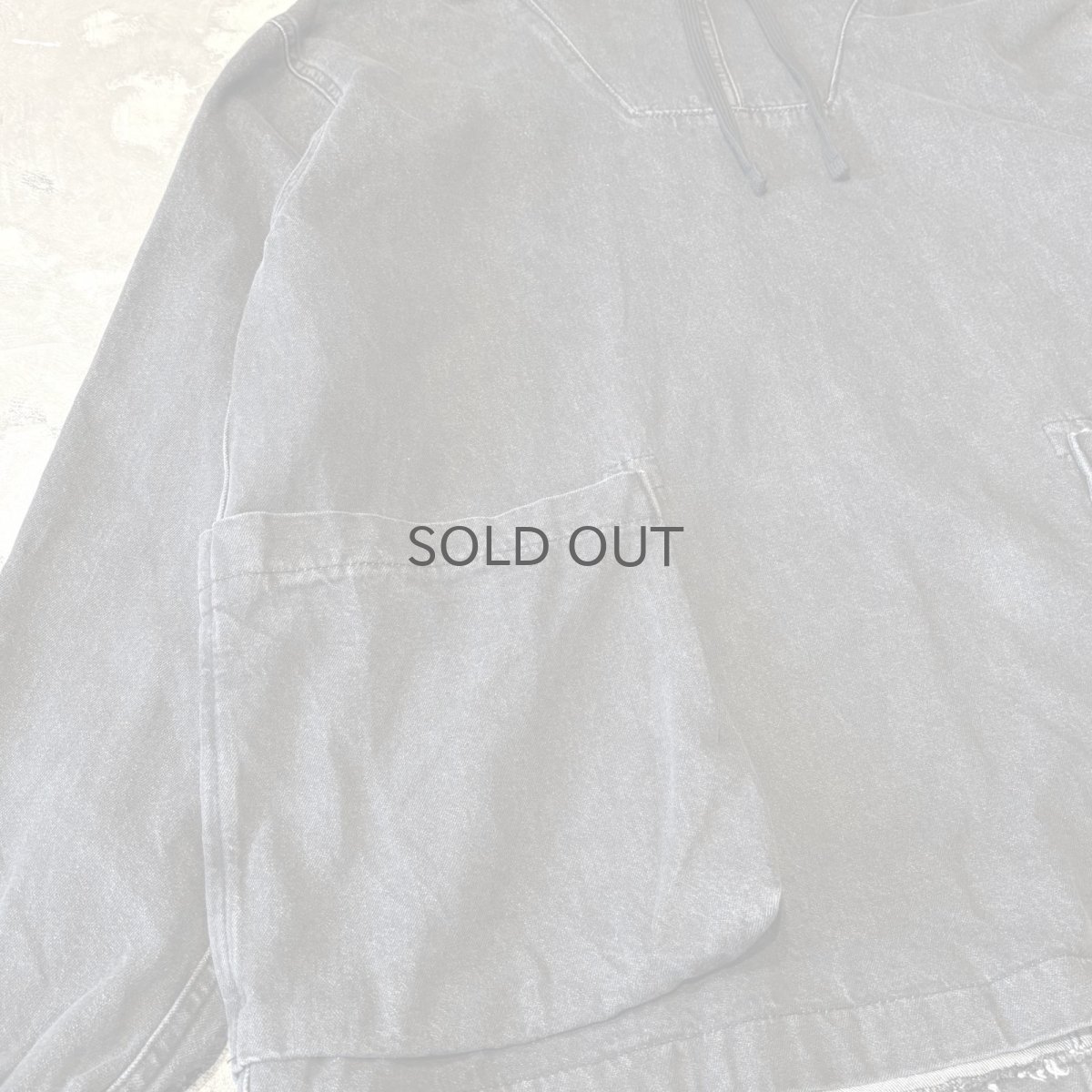 画像5: BLACK COLOR PULLOVER COTTON HOODIE JACKET / Mens XL (5)