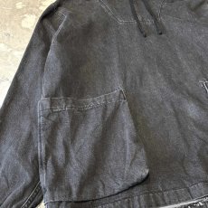 画像5: BLACK COLOR PULLOVER COTTON HOODIE JACKET / Mens XL (5)