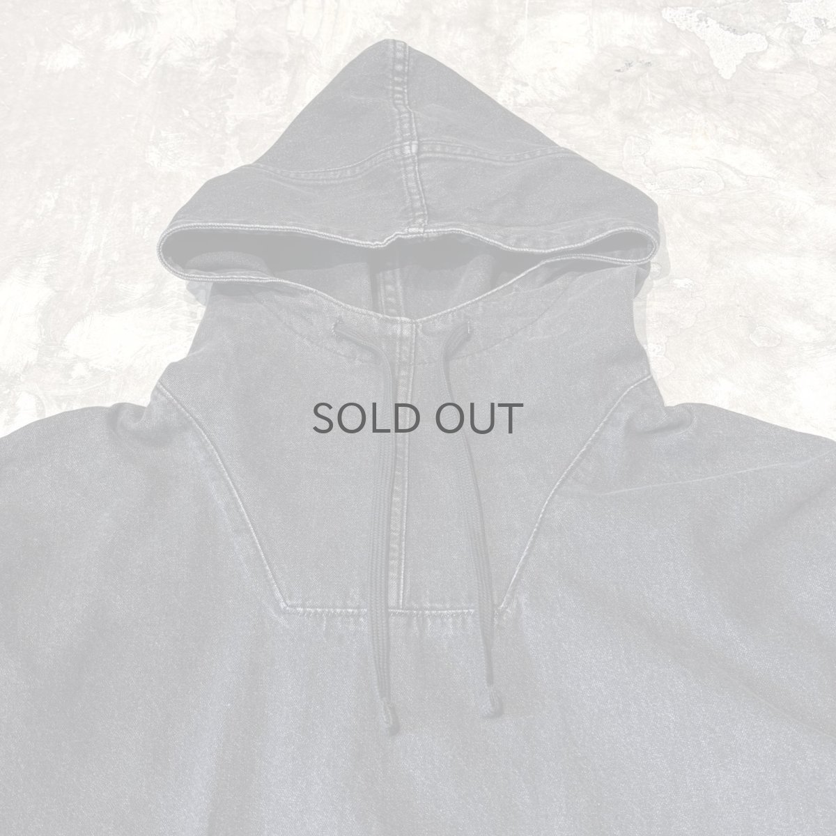 画像11: BLACK COLOR PULLOVER COTTON HOODIE JACKET / Mens XL (11)