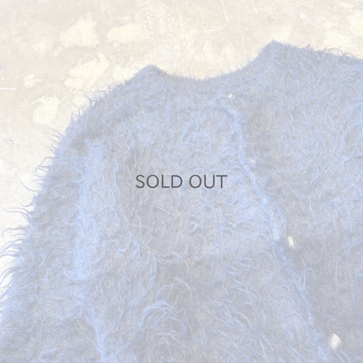 画像3: COLOR SWITCHED NO COLLAR SHAGGY KNIT CARDIGAN / Mens L (3)