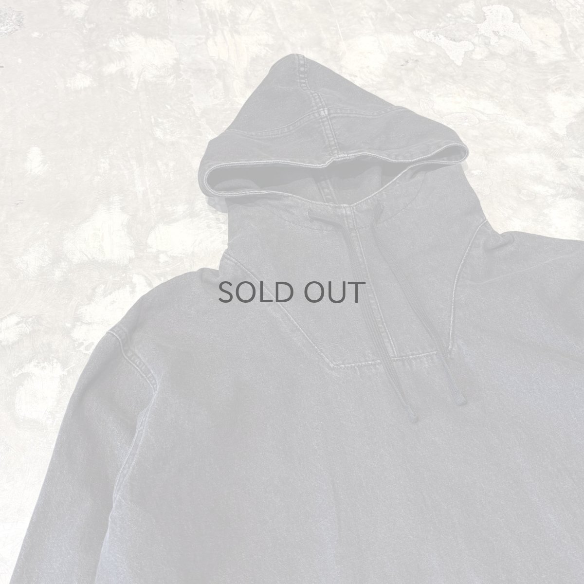 画像3: BLACK COLOR PULLOVER COTTON HOODIE JACKET / Mens XL (3)