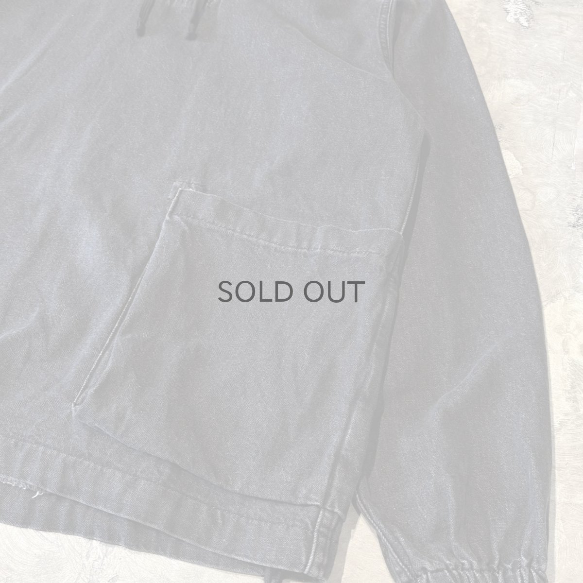 画像6: BLACK COLOR PULLOVER COTTON HOODIE JACKET / Mens XL (6)