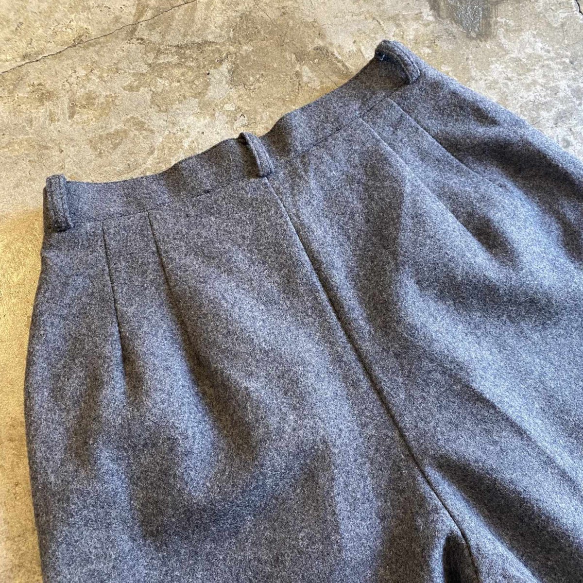 画像10: 2 TUCK DESIGN WOOL SLACKS HALF PANTS / W27 (10)