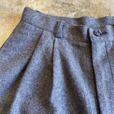 画像4: 2 TUCK DESIGN WOOL SLACKS HALF PANTS / W27 (4)
