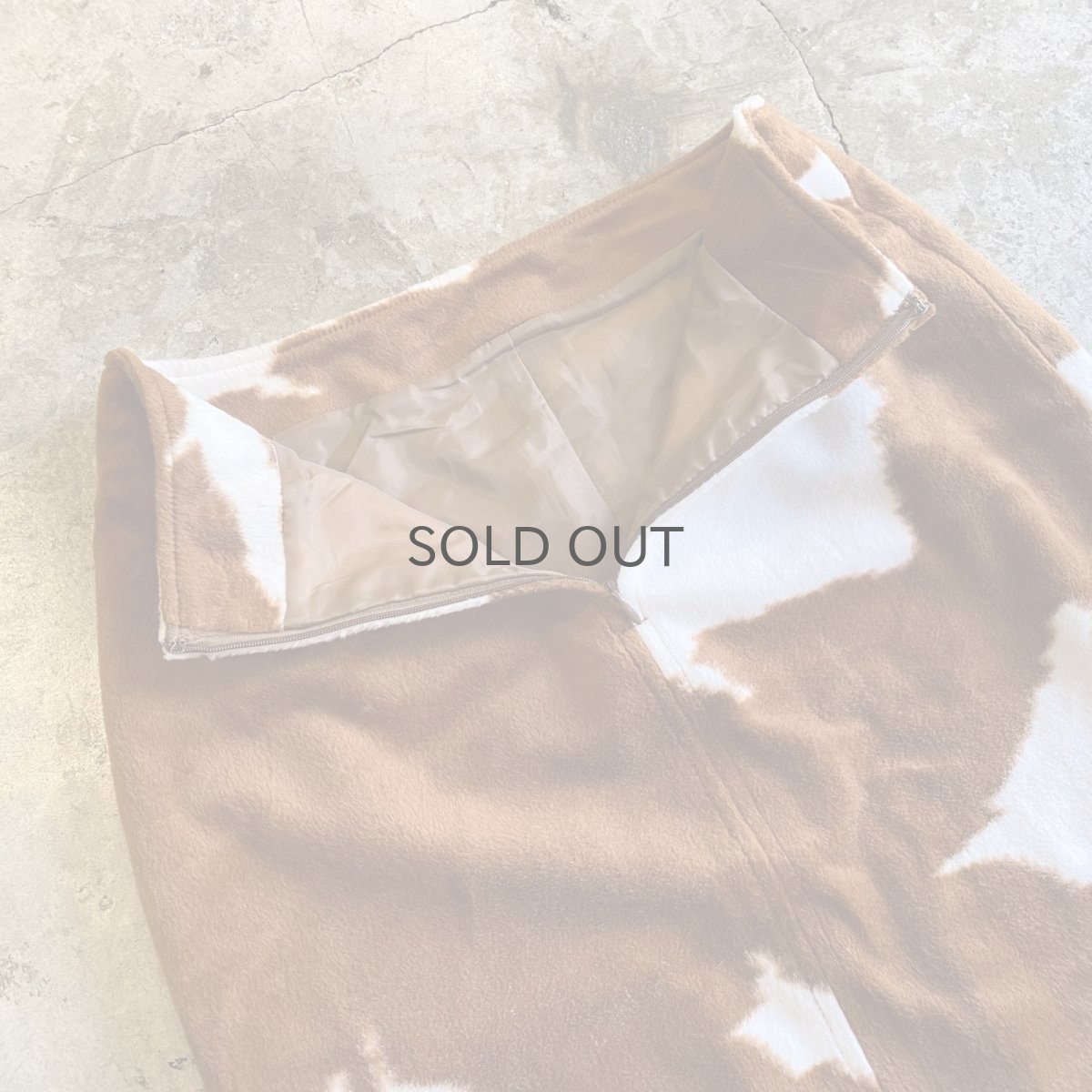 画像7: ALL OVER COW PATTERN SLIT SKIRT / W25 (7)