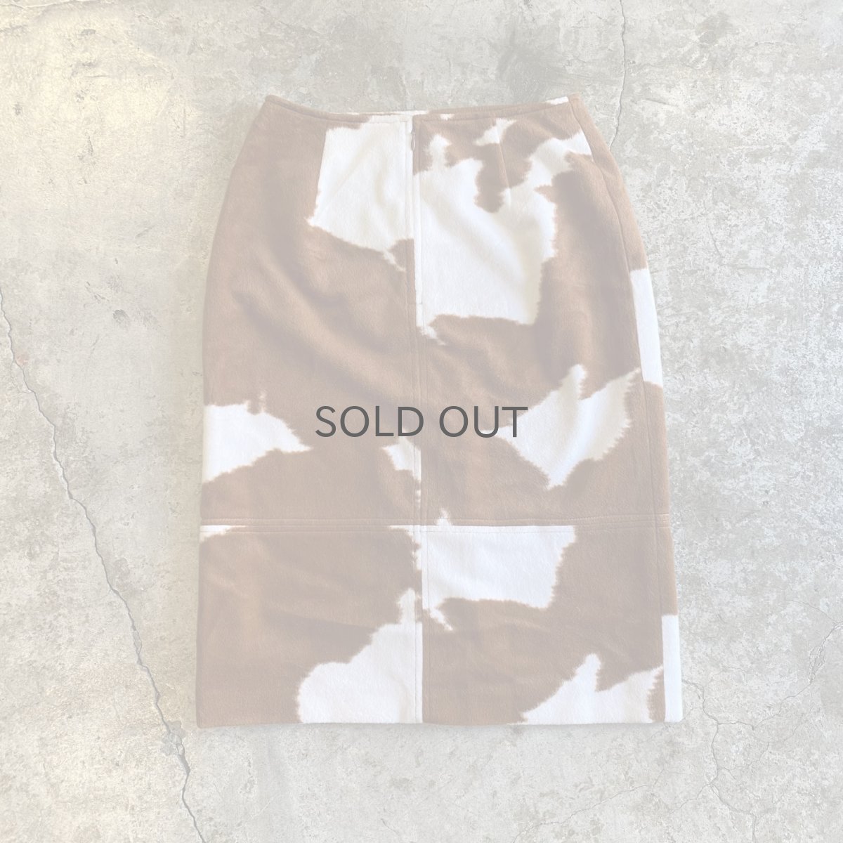 画像2: ALL OVER COW PATTERN SLIT SKIRT / W25 (2)