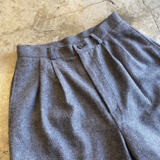 画像3: 2 TUCK DESIGN WOOL SLACKS HALF PANTS / W27 (3)