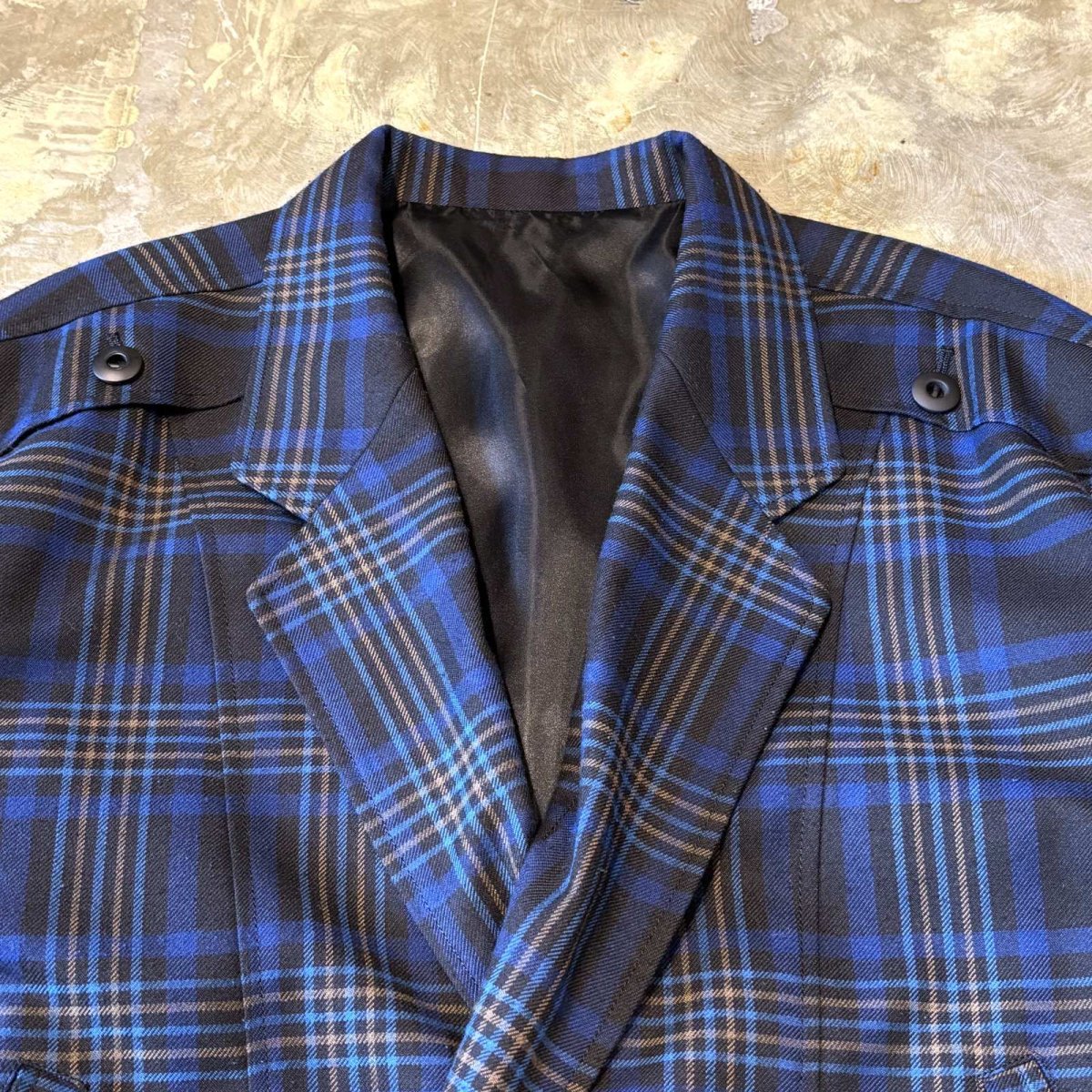 画像10: ALL OVER CHECK PATTERN DOUBLE BREASTED JACKET / Mens L (10)