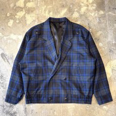 画像1: ALL OVER CHECK PATTERN DOUBLE BREASTED JACKET / Mens L (1)