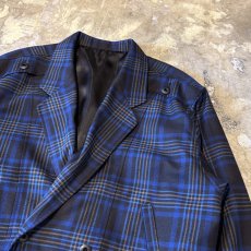 画像4: ALL OVER CHECK PATTERN DOUBLE BREASTED JACKET / Mens L (4)