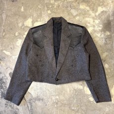 画像1: OLD LEATHER YOKE SHORT TAILORED JACKET / Mens L / MADE IN USA (1)