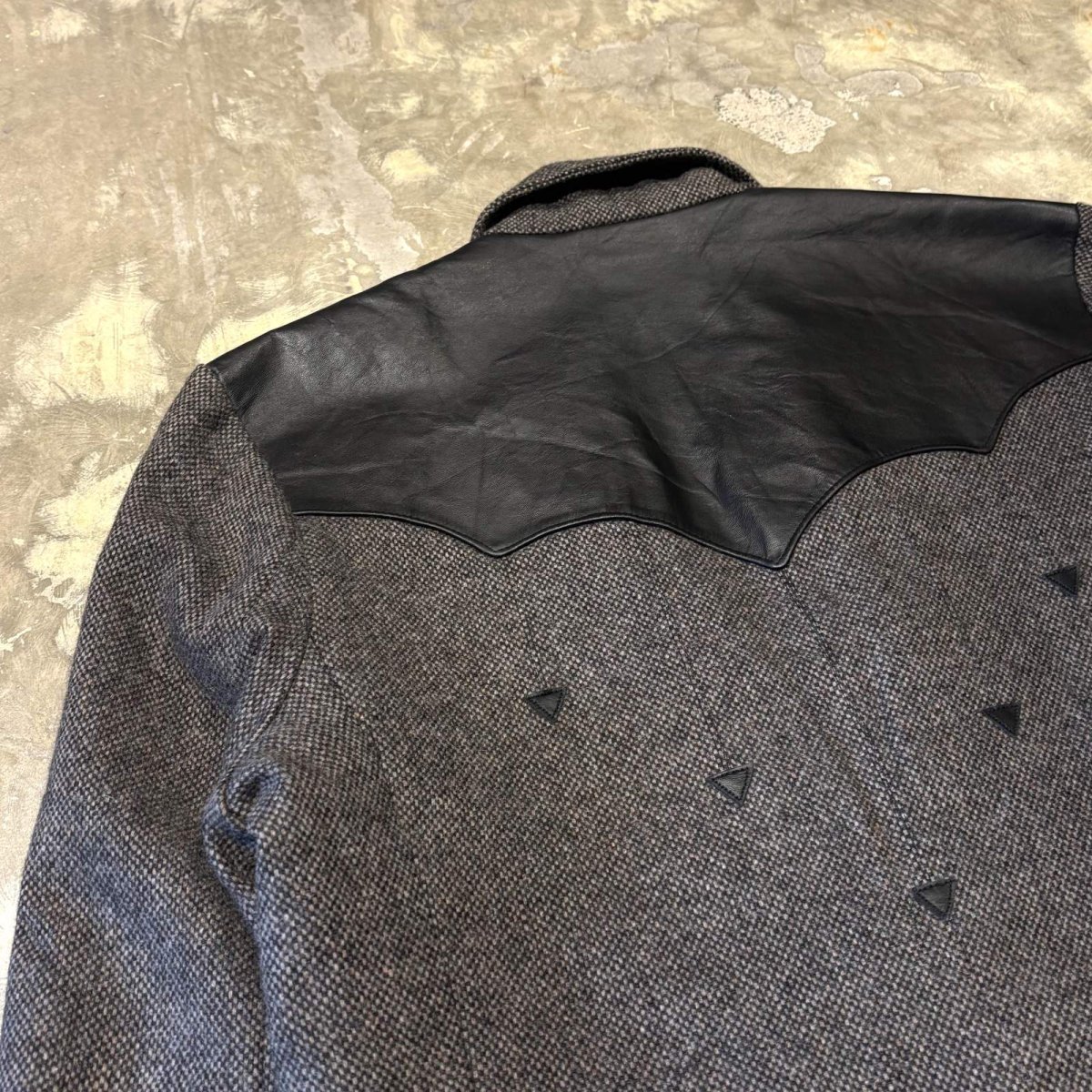 画像9: OLD LEATHER YOKE SHORT TAILORED JACKET / Mens L / MADE IN USA (9)