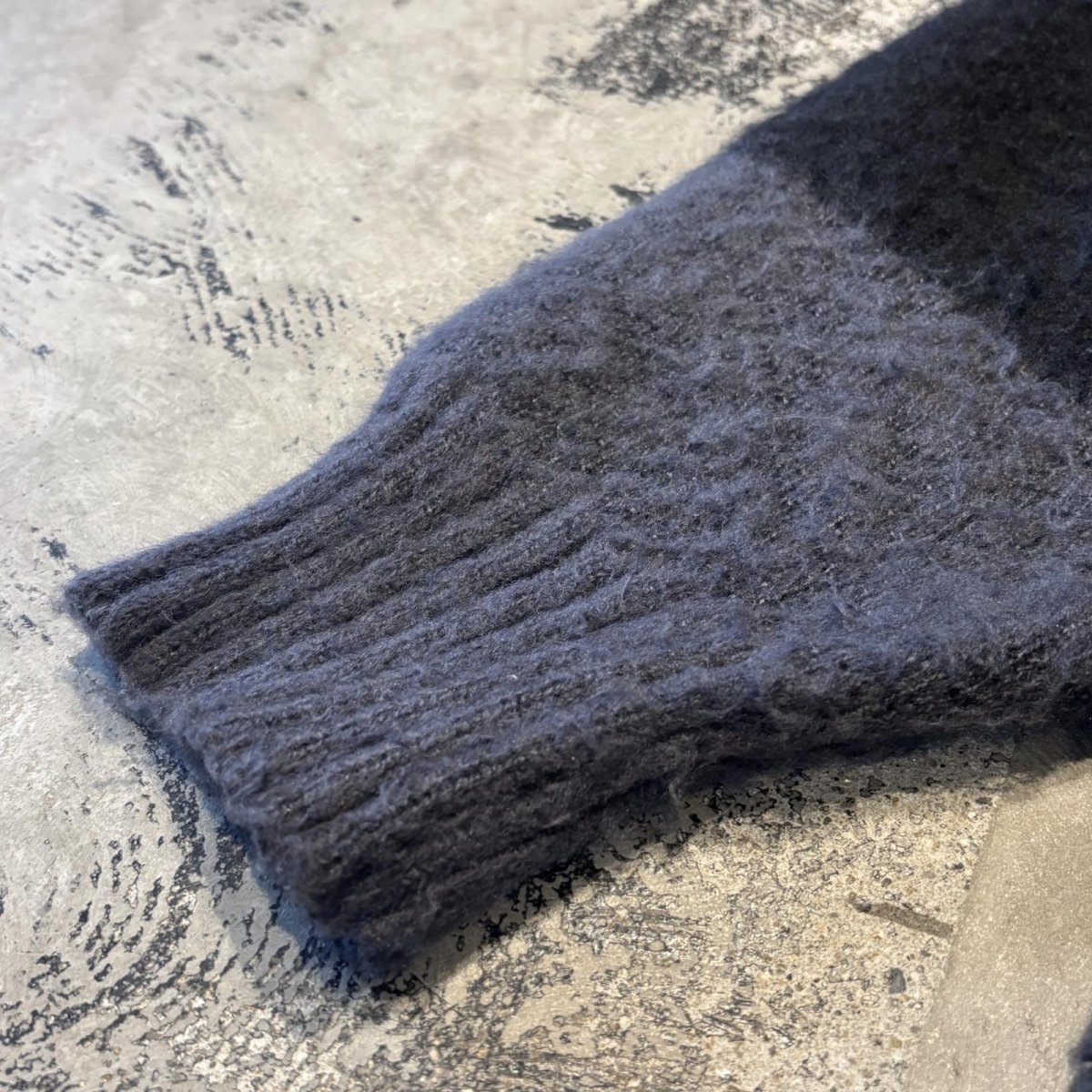 画像7: BICOLOR BORDER PATTERN WOOL KNIT SWEATER / Mens XL (7)