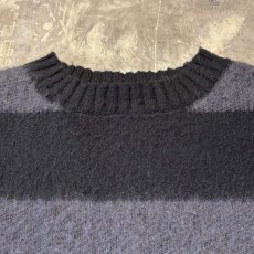 画像10: BICOLOR BORDER PATTERN WOOL KNIT SWEATER / Mens XL (10)