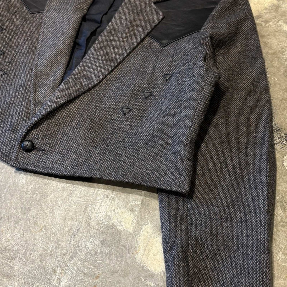 画像6: OLD LEATHER YOKE SHORT TAILORED JACKET / Mens L / MADE IN USA (6)