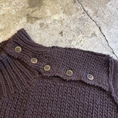 画像9: POINT BUTTON PATCHWORK DESIGN HALF NECK KNIT SWEATER / Ladies M (9)