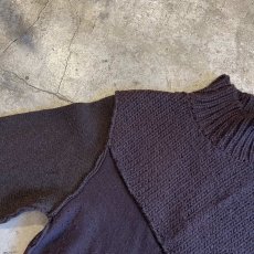 画像10: POINT BUTTON PATCHWORK DESIGN HALF NECK KNIT SWEATER / Ladies M (10)